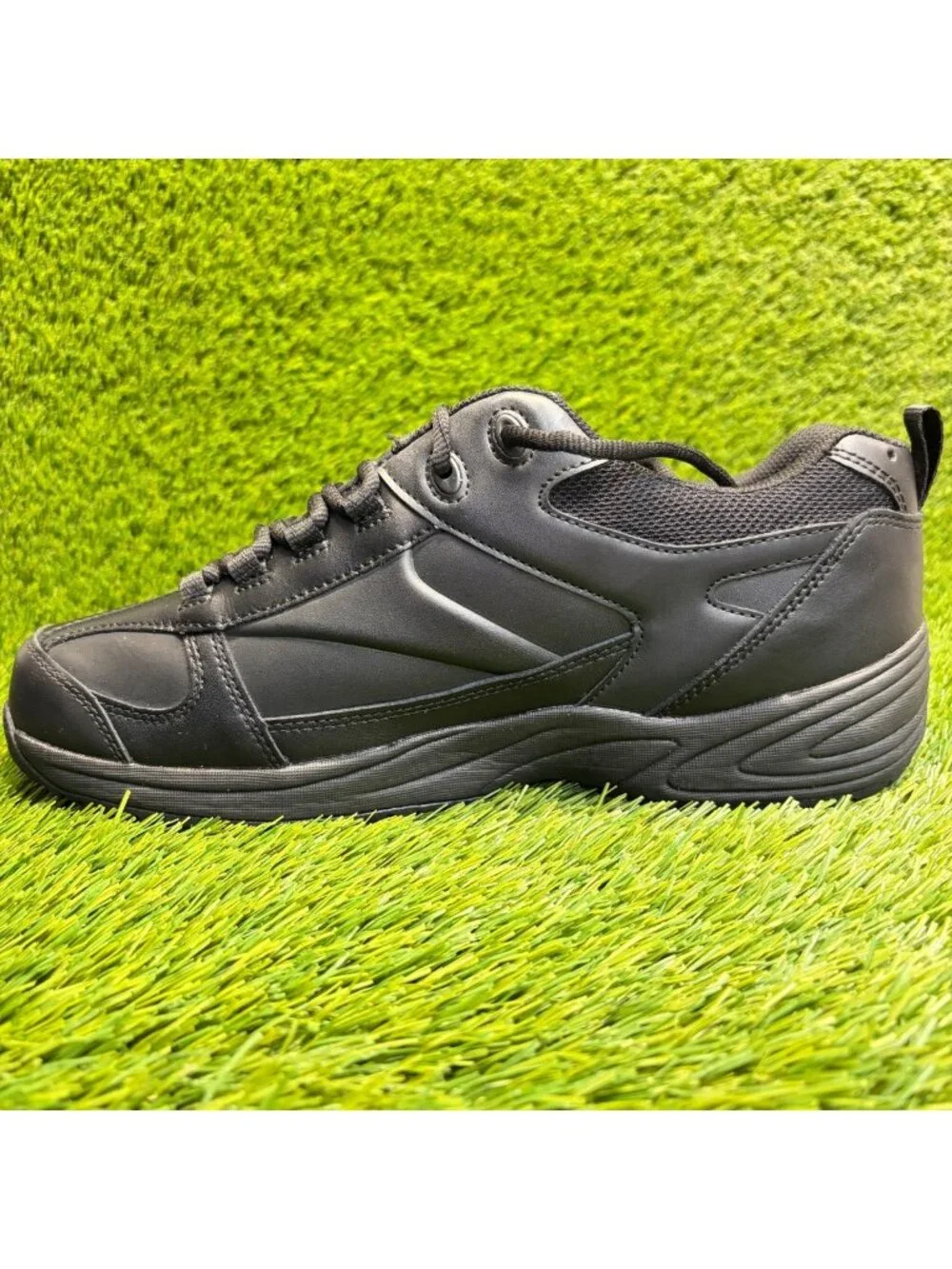 Reebok Jorie Mens Size 12E Black Leather Slip Resistant Working Jogger Shoes